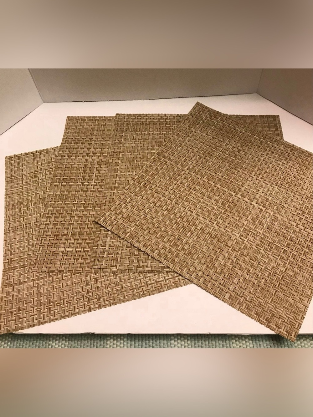 BOHO Wicker woven placemats (4) 14 X 14